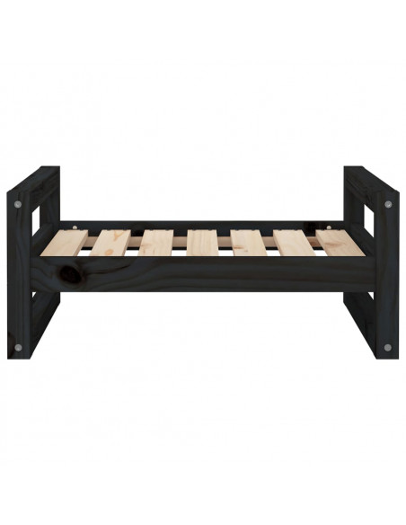 Cuccia per Cani Nera 65,5x50,5x28cm in Legno Massello di Pino