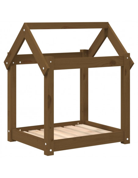 Cuccia per Cani Miele 61x50x70 cm in Legno Massello di Pino