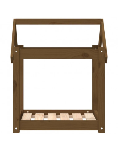 Cuccia per Cani Miele 61x50x70 cm in Legno Massello di Pino