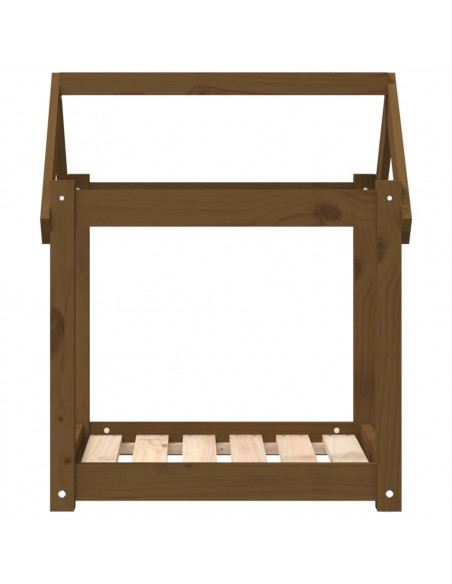 Cuccia per Cani Miele 61x50x70 cm in Legno Massello di Pino