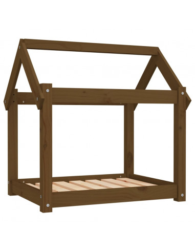 Cuccia per Cani Miele 71x55x70 cm in Legno Massello di Pino