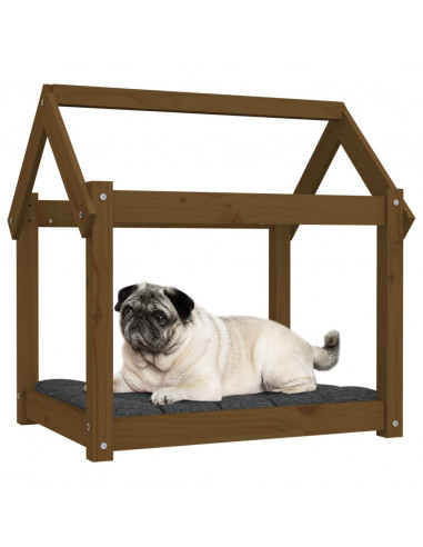 Cuccia per Cani Miele 71x55x70 cm in Legno Massello di Pino