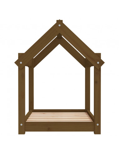 Cuccia per Cani Miele 71x55x70 cm in Legno Massello di Pino