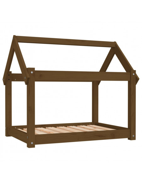 Cuccia per Cani Miele 81x60x70 cm in Legno Massello di Pino