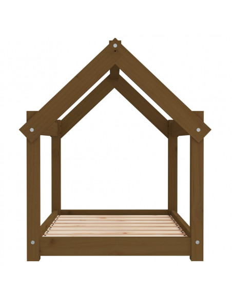 Cuccia per Cani Miele 81x60x70 cm in Legno Massello di Pino