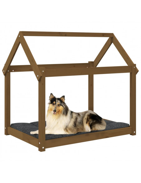 Cuccia per Cani Miele 101x70x90 cm in Legno Massello di Pino