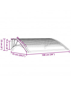 Tettoia per Porta Nera 100x75 cm Policarbonato
