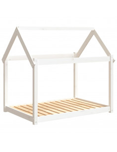 Cuccia per Cani Bianca 111x80x100 cm in Legno Massello di Pino 2