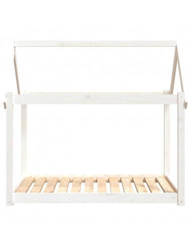 Cuccia per Cani Bianca 111x80x100 cm in Legno Massello di Pino