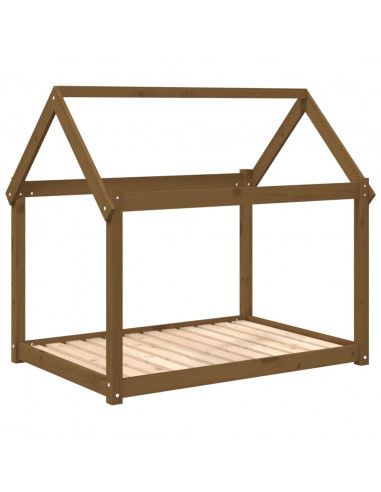 Cuccia per Cani Miele 111x80x100 cm in Legno Massello di Pino