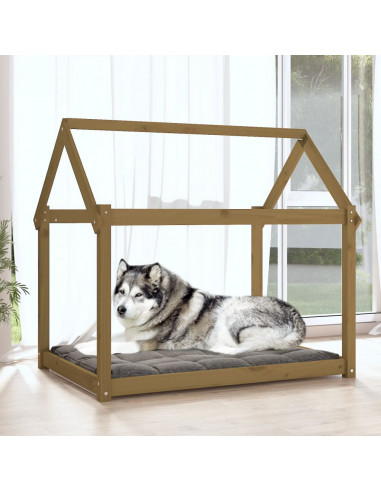 Cuccia per Cani Miele 111x80x100 cm in Legno Massello di Pino