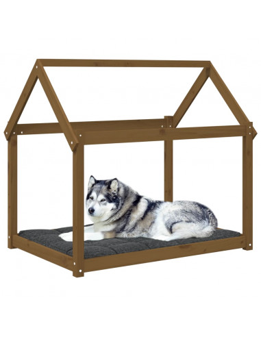 Cuccia per Cani Miele 111x80x100 cm in Legno Massello di Pino