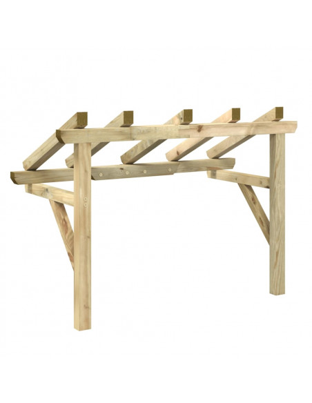 Tettoia per Porta d'Ingresso 150x100x100 cm in Legno di Pino