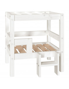 Cuccia per Cani Bianco 55,5x53,5x60cm in Legno Massello di Pino 2