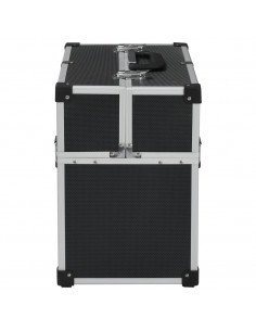 Valigetta per Attrezzi 38x22,5x34 cm Nera in Alluminio