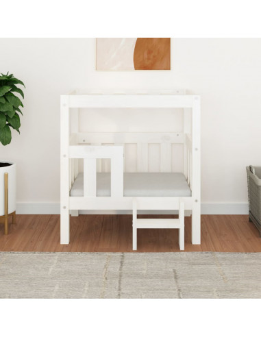 Cuccia per Cani Bianco 65,5x43x70 cm in Legno Massello di Pino