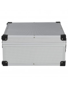Valigetta per Attrezzi 46x33x16 cm Argento in Alluminio