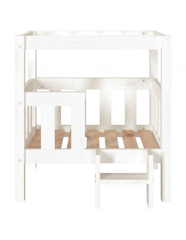 Cuccia per Cani Bianco 65,5x43x70 cm in Legno Massello di Pino