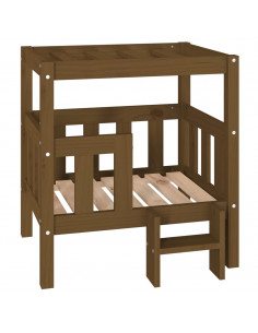 Cuccia per Cani Miele 65,5x43x70 cm in Legno Massello di Pino 2