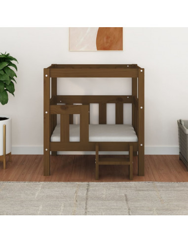 Cuccia per Cani Miele 65,5x43x70 cm in Legno Massello di Pino