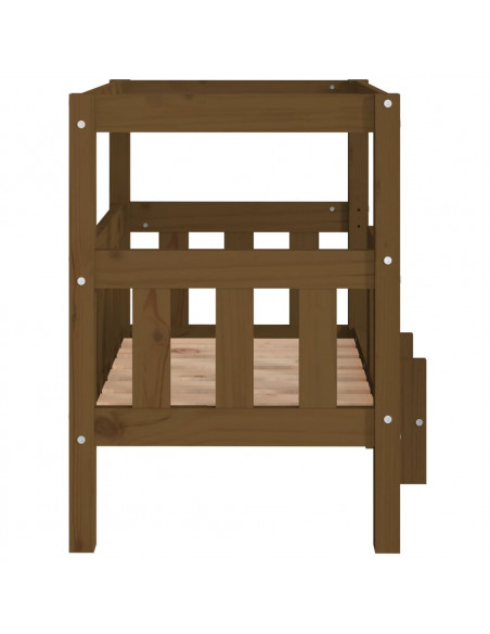 Cuccia per Cani Miele 65,5x43x70 cm in Legno Massello di Pino