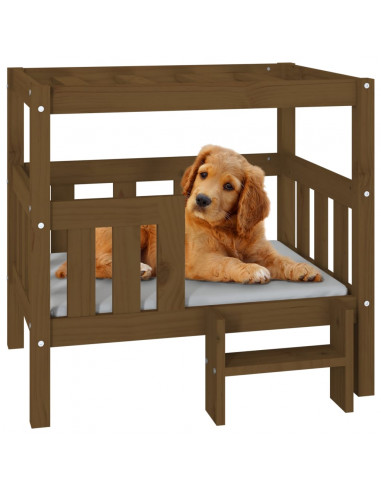 Cuccia per Cani Miele 75,5x63,5x70 cm in Legno Massello di Pino