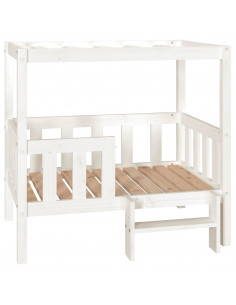 Cuccia per Cani Bianco 95,5x73,5x90cm in Legno Massello di Pino 2