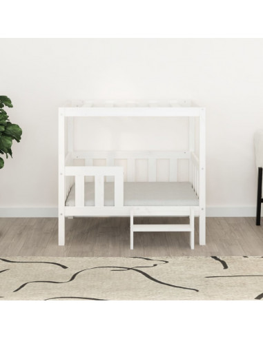 Cuccia per Cani Bianco 95,5x73,5x90cm in Legno Massello di Pino