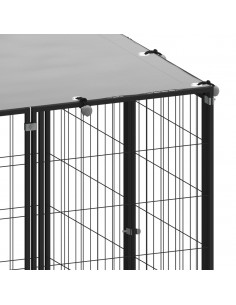 Gabbia per Cani Nera 330x110x110 cm in Acciaio