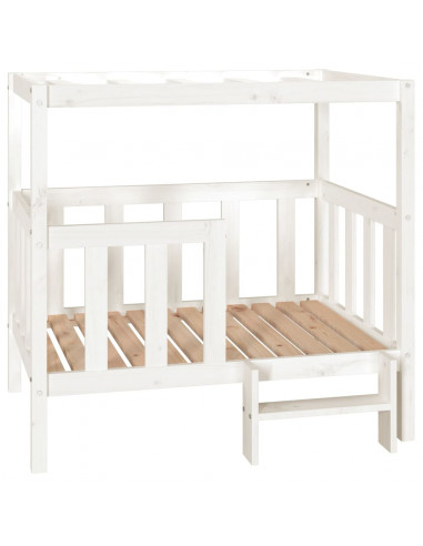 Cuccia per Cani Bianca 105,5x83,5x100 cm Legno Massello di Pino