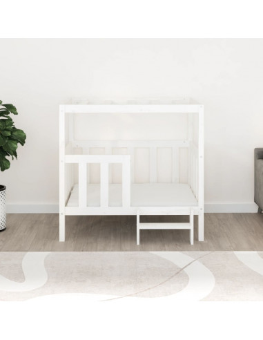 Cuccia per Cani Bianca 105,5x83,5x100 cm Legno Massello di Pino