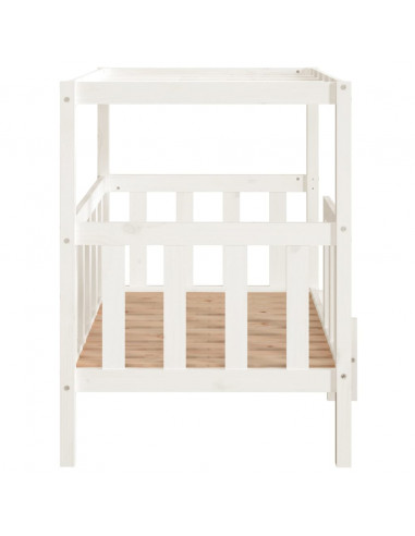 Cuccia per Cani Bianca 105,5x83,5x100 cm Legno Massello di Pino