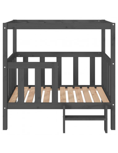 Cuccia per Cani Grigia 105,5x83,5x100cm Legno Massello di Pino