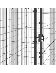 Gabbia per Cani da Esterno in Acciaio con Tetto 110x220x180 cm