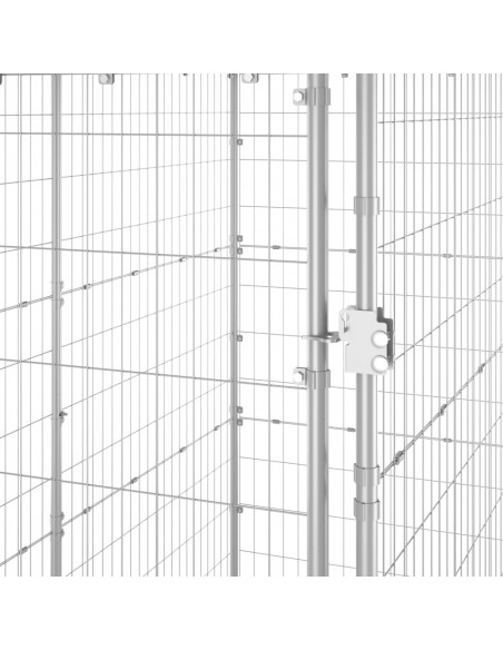 Gabbia per Cani da Esterno in Acciaio con Tetto 110x220x180 cm