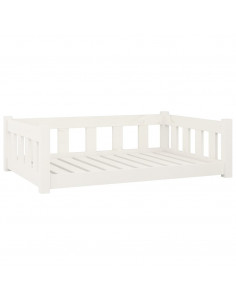 Cuccia per Cani Bianca 95,5x65,5x28 cm Legno Massello di Pino 2