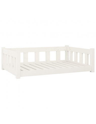 Cuccia per Cani Bianca 95,5x65,5x28 cm Legno Massello di Pino