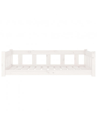 Cuccia per Cani Bianca 105,5x75,5x28 cm Legno Massello di Pino