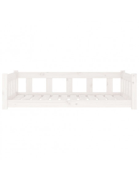 Cuccia per Cani Bianca 105,5x75,5x28 cm Legno Massello di Pino
