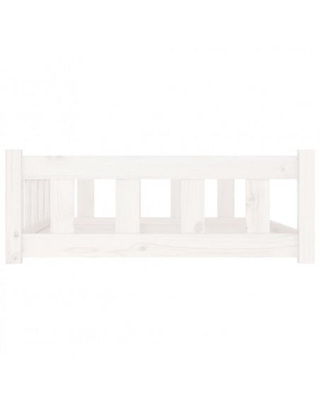 Cuccia per Cani Bianca 105,5x75,5x28 cm Legno Massello di Pino
