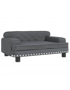 Lettino per Cani Grigio Scuro 70x45x30 cm in Velluto