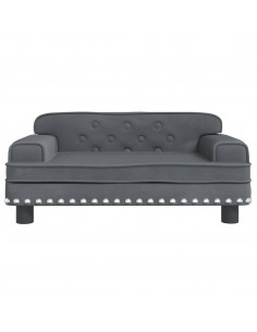 Lettino per Cani Grigio Scuro 70x45x30 cm in Velluto 2