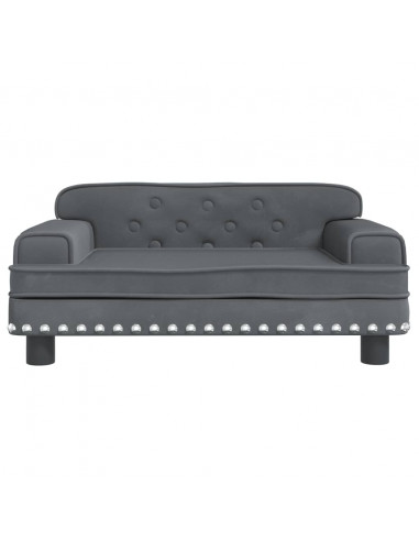 Lettino per Cani Grigio Scuro 70x45x30 cm in Velluto