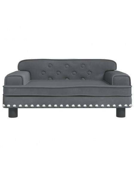 Lettino per Cani Grigio Scuro 70x45x30 cm in Velluto