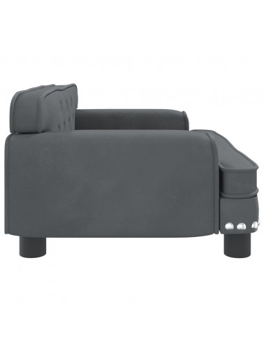 Lettino per Cani Grigio Scuro 70x45x30 cm in Velluto