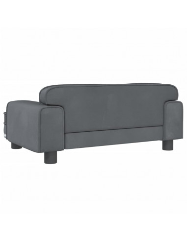 Lettino per Cani Grigio Scuro 70x45x30 cm in Velluto
