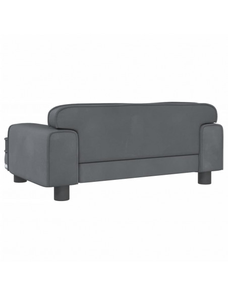 Lettino per Cani Grigio Scuro 70x45x30 cm in Velluto