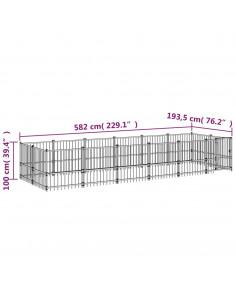 Gabbia per Cani da Esterno in Acciaio 11,26 m²