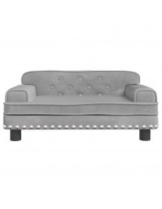 Lettino per Cani Grigio Chiaro 70x45x30 cm in Velluto 2