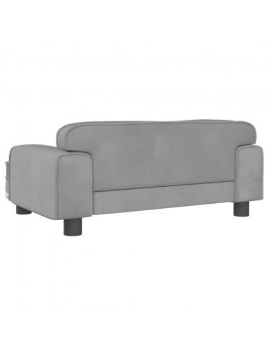 Lettino per Cani Grigio Chiaro 70x45x30 cm in Velluto